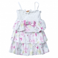 Βρεφικό φόρεμα Trax για κορίτσια summer butterflies άσπρο καλοκαιρινά φορέματα για κορίτσάκια μωράκια λουλουδάτα floral