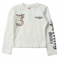 Παιδική μπλούζα Trax για κορίτσια sporting εκρού μακρυμάνικες φούτερ εποχιακές μπλούζες απλές (1)