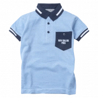 Παιδική μπλούζα polo New college για αγόρια overseas γαλάζιο παιδικά πόλο μπλουζάκια κοντομάνικα ελληνικά Online
