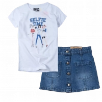 Παιδική μπλούζα Losan για κορίτσια Selfie time άσπρο κοντομάνικες καλοκαιρινές επώνυμες ετών online (1) | Παιδική φόυστα Losan για κορίτσια Save μπλε καθημερινές εκδηλώσεις πάρτι τζιν επώνυμες ετών online 