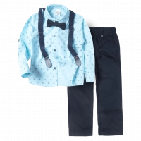 Παιδικό σετ με πουκάμισο για αγόρια Lipo γαλάζιο μοντέρνο για γιορτες για γάμους ετών Online (1)