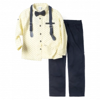 Παιδικό σετ με πουκάμισο για αγόρια Willi κίτρινο καλό ντύσιμο εποχιακά ετών casual online (1)