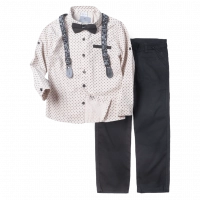 Παιδικό σετ με πουκάμισο για αγόρια Gary μπεζ καλό ντύσιμο ετών εποχιακά casual online (1)