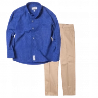 Παιδικό πουκάμισο για αγόρια Cargo μπλέ επίσημο καλό εκδηλώσεις online | Παιδικό παντελόνι Mayoral για αγόρια sampler μπεζ υφασμάτινα παντελόνια καλά αγορίστικα επώνυμα ετών 