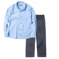 Παιδικό πουκάμισο για αγόρια Gloster σιέλ καλό επίσημο εκδηλώσεις online | Παιδικό παντελόνι παρέλασης για αγόρια Simple Μπλε παντελόνια παρέλασης online (1) 