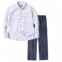Παιδικό πουκάμισο για αγόρια Ripon άσπρο αγορίστικα απλά μοντέρνα γάμους βαφτίσεις καλόντύσιμο ετών online | Παιδικό παντελόνι παρέλασης για αγόρια Basic μπλε αγορίστικα παντελόνια για παρελάση online (1) 