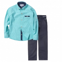 Παιδικό πουκάμισο για αγόρια Lahour μέντα καλό εκδηλώσεις επίσημο online | Παιδικό παντελόνι Nukutavake για αγόρια Marino μπλέ (1) 