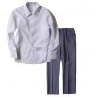 Παιδικό πουκάμισο για αγόρια Basic Λευκό | Παιδικό παντελόνι παρέλασης για αγόρια Royal2 Μπλε 