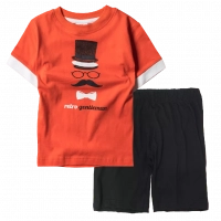 Παιδική μπλούζα New Collage για αγόρια Gentleman Πορτοκαλί αγορίστικες καλοκαιρινές ελληνικές μπλούζες κοντομάνικες | Παιδική βερμούδα Online για αγόρια Protem μαύρο καλοκαιρινές βερμούδες αγορίστικες σορτσάκια οικονομικά ελληνικά ετών 