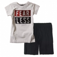 Παιδική μπλούζα New College για αγόρια FearLess άσπρο παγιέτες ελληνικά καλοκαιρινά μπλουζάκια αγορίστικα μακό ετών Online | Παιδική βερμούδα Online για αγόρια Protem μαύρο καλοκαιρινές βερμούδες αγορίστικες σορτσάκια οικονομικά ελληνικά ετών 
