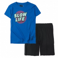 Παιδική μπλούζα Losan για αγόρια slow life Μπλε αγορίστικες κοντομάνικες καλοκαιρινές μπλούζες tshirt ετών | Παιδική βερμούδα Online για αγόρια Protem μαύρο καλοκαιρινές βερμούδες αγορίστικες σορτσάκια οικονομικά ελληνικά ετών 