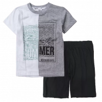 Παιδική μπλούζα ΝΕΚ για αγόρια Beach days γκρι κοντομάνικη καθημερινή καλοκαιρινή ετών (1) | Παιδική βερμούδα Online για αγόρια Protem μαύρο καλοκαιρινές βερμούδες αγορίστικες σορτσάκια οικονομικά ελληνικά ετών 
