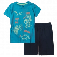 Παιδική μπλούζα Blue seven για αγόρια glowing dino μπλε μπλούζες κοντομάνικες  δεινόσαυρους φοσφορίζει καλοκαρινές ετών (5) | Παιδική βερμούδα Online για αγόρια Protem μπλε καλοκαιρινές βερμούδες αγορίστικες σορτσάκια οικονομικά ελληνικά ετών 