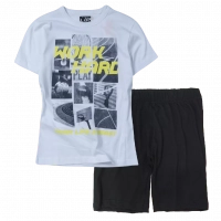 Παιδική μπλούζα Losan για αγόρια work hard άσπρο αγορίστικες κοντομάνικες καλοκαιρινές μπλούζες tshirt ετών | Παιδική βερμούδα Online για αγόρια Protem μαύρο καλοκαιρινές βερμούδες αγορίστικες σορτσάκια οικονομικά ελληνικά ετών 