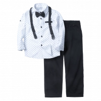 Παιδικό σετ με πουκάμισο για αγόρια Dera άσπρο καλό ντύσιμο ετών εποχιακά online (6)