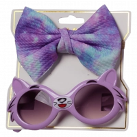 Παιδικό σετ κορδέλα κι γυαλιά για κορίτσια Cats μωβ εντυπωσιακά σετ ετών για βόλτες online (1)