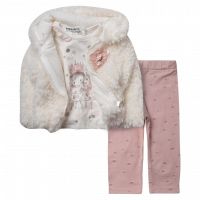 Βρεφικό σετ Εβίτα για κορίτσια My kingdom ροζ  γούνινο μπουφάν καθημερινό χειιμωνιάτικο σχολείο οικονομικό ετών online