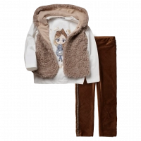 Παιδικό σετ Εβίτα για κορίτσια Love Bags καφέ κοτλέ χειμωνιάτικο γούνα βόλτα οικονομικό ετών online
