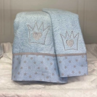 Παιδικό σετ πετσέτες ABO Kingblue μπλε βρεφικά ειδη βαμβακερά για δώρο ελληνικά ετών Online
