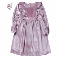 Παιδικό φόρεμα ΕΒΙΤΑ για κορίτσια Tref ροζ μοντέρνο κοριτσίστικο βελουτέ για βόλτα ελληνικά ετών Online (4)