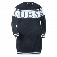 Παιδικό μπλουζοφόρεμα GUESS για κορίτσια White Stripe μαύρο επώνυμο άνετο φθινοπωρινό ανοιξιάτικο βόλτα ετών casual online (1)