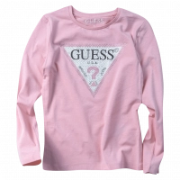 Παιδική μπλούζα GUESS για κορίτσια Strassy ροζ επώνυμη καθημερινή βόλτα σχολείο άνετο ανοιξιάτικη φθινοπωρινή ετών online  (1)