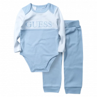 Βρεφικό σετ φόρμας GUESS για αγόρια Baby Icon γαλάζιο online επώνυμο ζιπουνάκι βαμβακερό καθημερινό μηνών  (1)