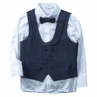 Παιδικό σετ με γιλέκο για αγόρια Scissors μπλε σκούρο 5-8 επίσημο γάμο νονός βάφτιση παράγαμπρος αμπιγέ ετών online