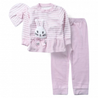 Βρεφική πιτζάμα Εβίτα για κορίτσια Bunny Bow ροζ καθημερινές χειμερινές μηνών επώνυμες online  (1)