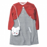 Παιδικό φόρεμα Εβίτα για κορίτσια Zoe άσπρο-μαύρο χειμερινά επώνυμα ετών εντυπωσικά online  (1)