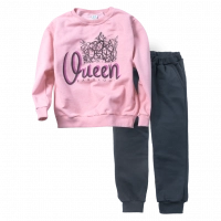 Παιδικό σετ φόρμας Online για κορίτσια Queen Fabulous ροζ σχολείο άνετο μοντέρνο καθημερινό ετών online  (1)