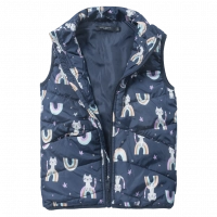 Παιδικό αμάνικο μπουφάν Name it για κορίτσια Rainbow Cat μπλε καθημερινό άνετο σχολείο αμάνικο ζεστό ετών online (1)