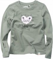 Παιδική μπλούζα AKO για κορίτσια Love λαδί λεπτή ανοιξιάτικη φθινοπωρινή σχολείο καθημερινή ετών online casual (1)