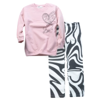 Παιδικό σετ ΝΕΚ για κορίτσια Zebra ροζ μοντέρνο κοριτσίστικο σετ με κολάν ελληνικά οικονομικά ετών Online (1)