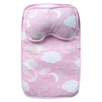 Βρεφική αλλαξιέρα για κορίτσια Clouds ροζ 40x65 διπλωτή ρομαντική κοριτσίστικη με δαντέλα για βόλτα μηνών online (3)
