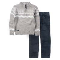 Παιδικό σετ Online για αγόρια TRG μπλε βόλτα γιορτές χειμωνιάτικο πλεκτό πουλόβερ άνετο ζεστό ετών casual online (1)