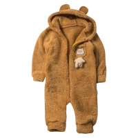 Βρεφικό φορμάκι εξόδου Online για μωρά Bear καφέ ζεστό γούνινο χειμωνιάτικο μηνών online (1)