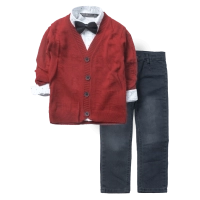 Παιδικό σετ Online για αγόρια Orbit κόκκινο βόλτα γιορτές ζεστό άνετο πλεκτό πουλόβερ χειμωνιάτικο ετών online casual (1)