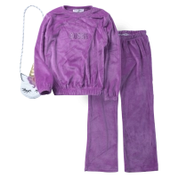 Παιδικό σετ φόρμας Εβίτα για κορίτσια Queen μωβ  βελουτέ μοντέρνα ζεστή για το σχολείο ετών online (1)