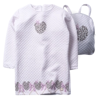 Παιδικό φόρεμα Εβίτα για κορίτσια animal heart ροζ φορεματάκια μακρυμάνικα με τσάντα ρομαντικά καθημερινά