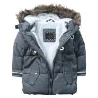 Παιδικό μπουφάν parka Hashtag για αγόρια winter cool ανθρακί χειμερινά μπουφάν με γούνα κουκούλα ετών