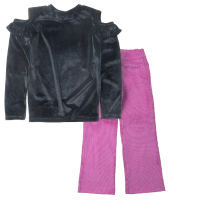 Παιδική μπλούζα Serafino για κορίτσια Lila μαύρο χειμωνιάτικο βελόυδινο χειμωνιάτικο ζεστό άνετο βόλτα ετών online (1) | Παιδικό παντελόνι Serafino για κορίτσια Rose φούξια κοτλέ χειμωνιάτικο άνετο ζεστό βόλτα καμπάνα ετών online (1) 