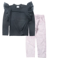 Παιδική μπλούζα Serafino για κορίτσια Veil μαύρο λεπτή ανοιξιάτικη φθινοπωρινή βόλτα ετών casual online (1) | Παιδικό παντελόνι Serafino για κορίτσια Lily ροζ online σχολείο καθημερινό ζεστό κοτλέ χειμωνιάτικο ετών online (1) 