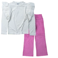 Παιδική μπλούζα Serafino για κορίτσια Veil άσπρο casual online λεπτή ανοιξιάτικη φθινοπωρινή άνετη βόλτα ετών (1) | Παιδικό παντελόνι Serafino για κορίτσια Rose φούξια κοτλέ χειμωνιάτικο άνετο ζεστό βόλτα καμπάνα ετών online (1) 