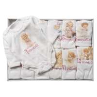Βρεφικά ζιπουνάκια για κορίτσια LittleAngel 12 μήνες άσπρο σετ δώρου για νεογεννητο για φωτογραφήσεις μήνες  (1)