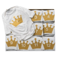 Βρεφικά ζιπουνάκια για μωρά Kingdom 12 μήνες άσπρο σετ δώρου για νεογεννητο για φωτογραφήσεις μήνες  (7)
