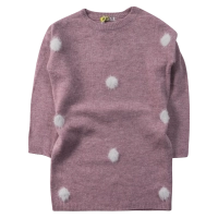 Παιδικό μπλουζοφόρεμα Losan για κορίτσια Dots ροζ πλεκτό κοριτσίστικο καθημερινό για βόλτα online (1)