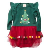 Βρεφικό χριστουγεννιάτικο φόρεμα Xmas tree πράσινο  (1)