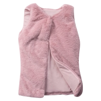 Παιδικό αμάνικο γουνάκι για κορίτσια Cloudy  ροζ μοντέρνο ζεστό για βόλτες κοριτσίστικο με φόρεμα ετών (1)