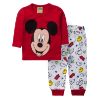 Παιδική πιτζάμα like για αγόρια Mickey κόκκινη βαμβακερή ζεστή χειμωνιάτικη disney άνετη ετών online (1)